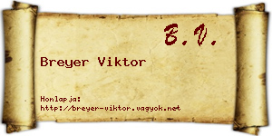 Breyer Viktor névjegykártya